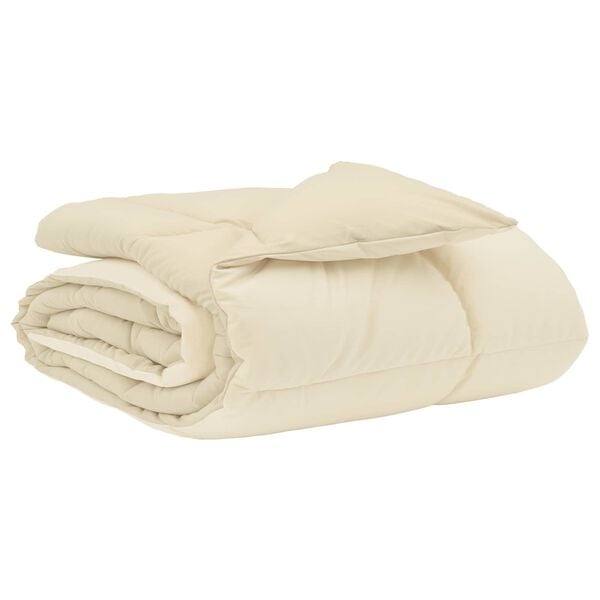 vidaXL Full Year Duvet Quilted Cream 200 x 200 cm Microfiber