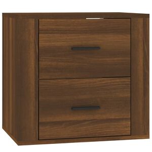 vidaXL Wall-mounted Bedside Cabinet Brown Oak 50x36x47 cm