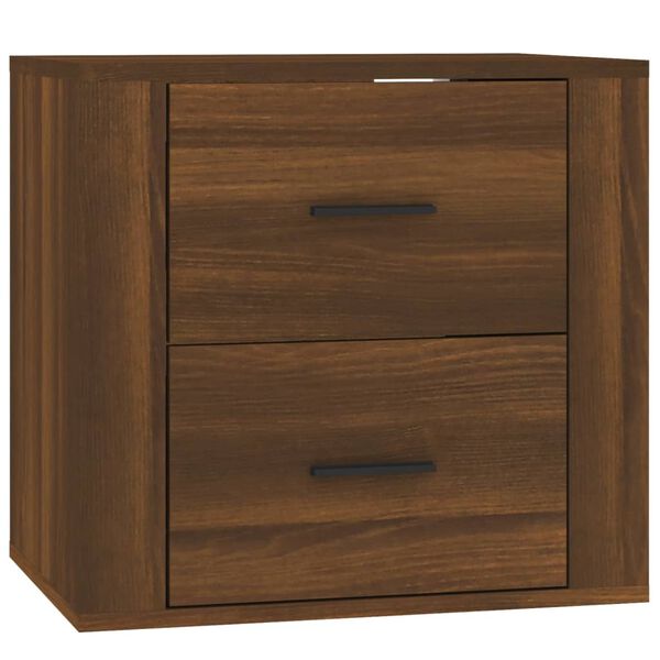 vidaXL Wall-mounted Bedside Cabinet Brown Oak 50x36x47 cm
