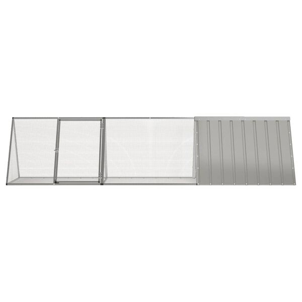 vidaXL Rabbit Cage Grey 302.5x80.5x71 cm Galvanised Steel