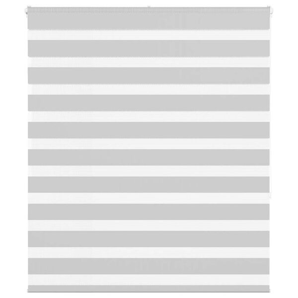 vidaXL Zebra Blind Light Grey 125x150 cm Fabric Width 120.9 cm Polyester