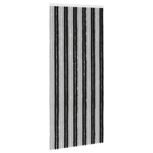 vidaXL Insect Curtain Chenille Grey and Black 100 x 230 cm 100% PP
