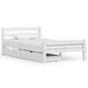 vidaXL Bed Frame without Mattress White Solid Wood Pine 90x200 cm