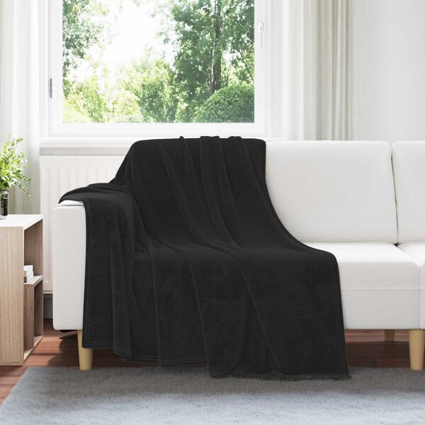 vidaXL Throw Blankets 6 pcs Black 150 x 200 cm Fleece