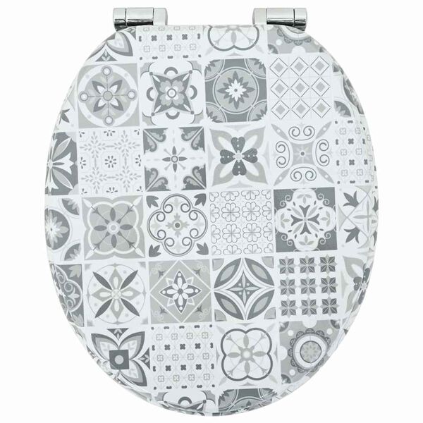 vidaXL Soft-Close Toilet Seat Blue and White Porcelain 44 x 38 cm