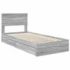 vidaXL Storage Bed with Drawer Grey Sonoma 90 x 200 cm Engineered Wood