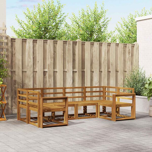 vidaXL Outdoor Sofa Set Natural Solid Acacia Wood