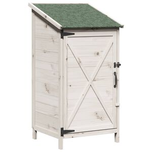 vidaXL Garden Shed White 59.5 x 56 x 113.5 cm Solid Fir Wood