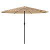 vidaXL Garden Parasol with Steel Pole Brown 388x388x248 cm