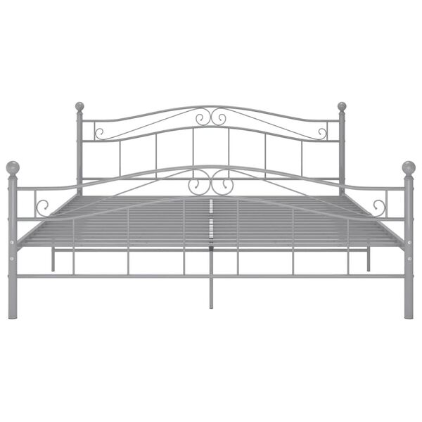 vidaXL Bed Frame without Mattress Grey Metal 140x200 cm