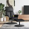vidaXL Massage Recliner Chair with Footstool Black Faux Leather
