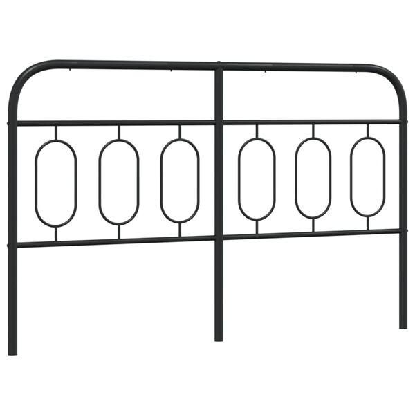 vidaXL Metal Headboard Black 150 cm