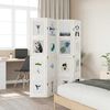 vidaXL Room Divider 4 Panels White Solid Wood Paulownia