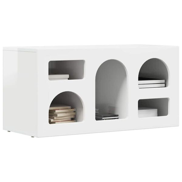 vidaXL TV Cabinet High Gloss White 80 x 35 x 40 cm Engineered Wood