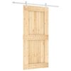 vidaXL Sliding Door Natural and White 95 x 210 cm Solid Pine Wood