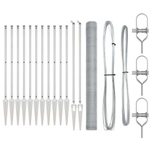 vidaXL Fence Post Silver