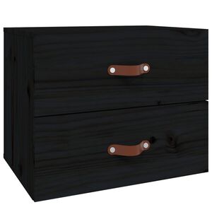 vidaXL Wall-mounted Bedside Cabinet Black 50x36x40 cm