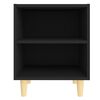 vidaXL Bed Cabinets with Solid Wood Legs 2 pcs Black 40x30x50 cm