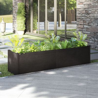 vidaXL Garden Planter Black 200x50x50 cm Solid Pinewood