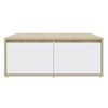 vidaXL Coffee Table White and Sonoma Oak 80x80x31 cm Engineered Wood