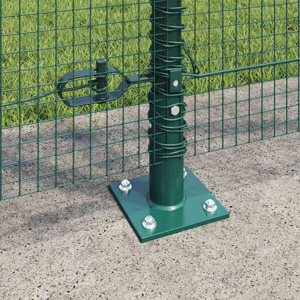 vidaXL Fence Post Green 10 x 1.2 m (16 x 16 mm mesh) Steel and PVC