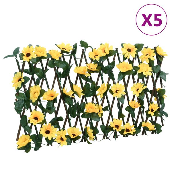 vidaXL&nbsp;Artificial Ivy Trellis Expandable 5 pcs Yellow 180x20 cm