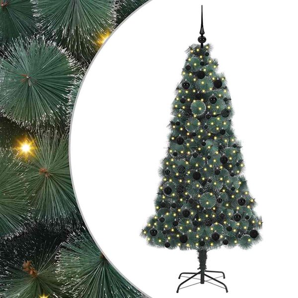 vidaXL Artificial Pre-lit Christmas Tree with Ball Set Green 180 cm