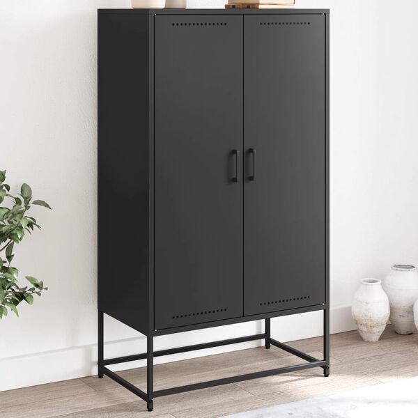 vidaXL Highboard Black 68.5x38.5x123.5 cm Steel