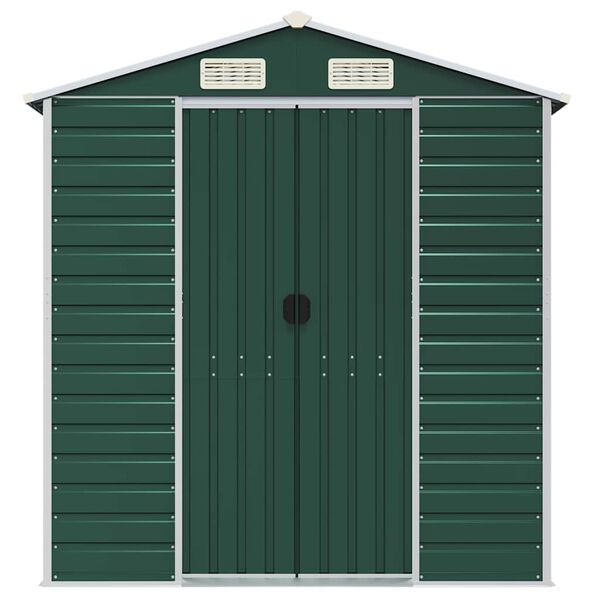 vidaXL Garden Shed Green 191x725x198 cm Galvanised Steel