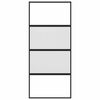 vidaXL Sliding Door Black 90x205 cm Tempered Glass and Aluminium