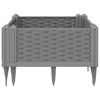 vidaXL Garden Planter with Pegs Light Grey 42.5x42.5x28.5 cm PP