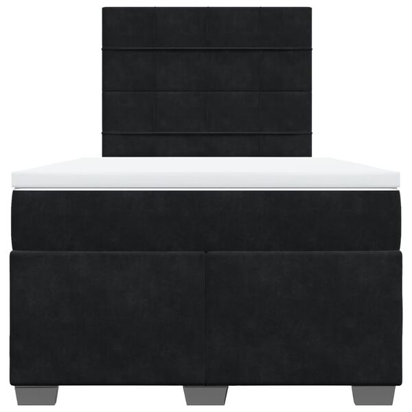 vidaXL Box Spring Bed with Mattress Black 120x200 cm Velvet
