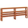 vidaXL Bed Frame with Headboard 2 pcs Wax Brown Solid Pine Wood