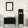 vidaXL Bathroom Furniture Set with Shelf 3 pcs Black Engineered wood