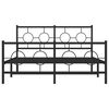 vidaXL Metal Bed Frame without Mattress with Footboard Black 140x190cm