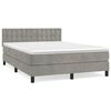 vidaXL Box Spring Bed with Mattress Light Grey 140x190 cm Velvet