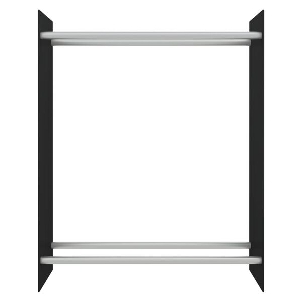 vidaXL Firewood Rack Black 80x35x100 cm Tempered Glass