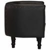 vidaXL Tub Chair Black Real Leather