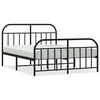 vidaXL Metal Bed Frame without Mattress with Footboard Black 150x200cm