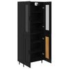 vidaXL Highboard 2 pcs Black Oak Engineered Wood and Glass