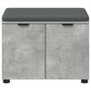 vidaXL Hall Bench with Cushion with Door Concrete Grey 60 x 38 x 46 cm