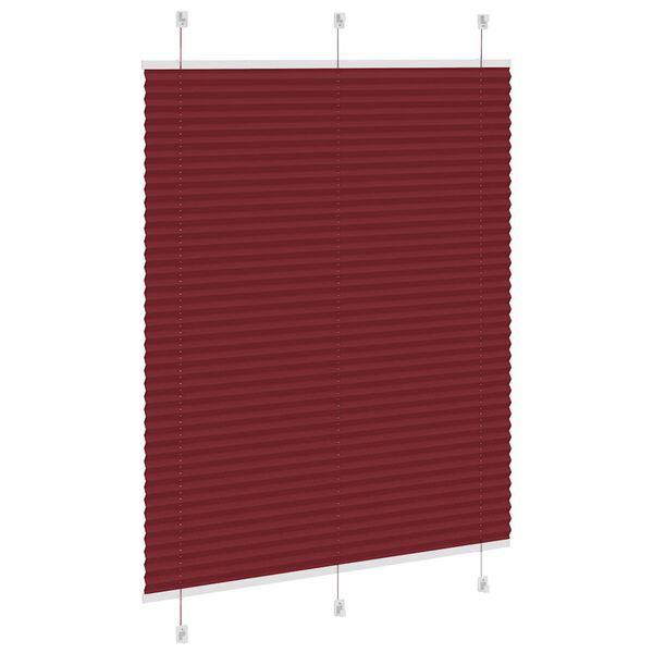 vidaXL Pleated Blind Bordeaux Red 110x150 cm Fabric Width 109.4 cm Polyester