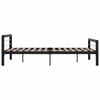 vidaXL Bed Frame without Mattress Black and White Metal 180x200 cm Super King