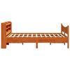 vidaXL Bed Frame with Headboard Wax Brown 135x190 cm Double Solid Wood Pine