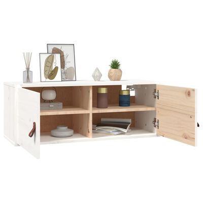 vidaXL Wall Cabinet White 80x30x30 cm Solid Wood Pine