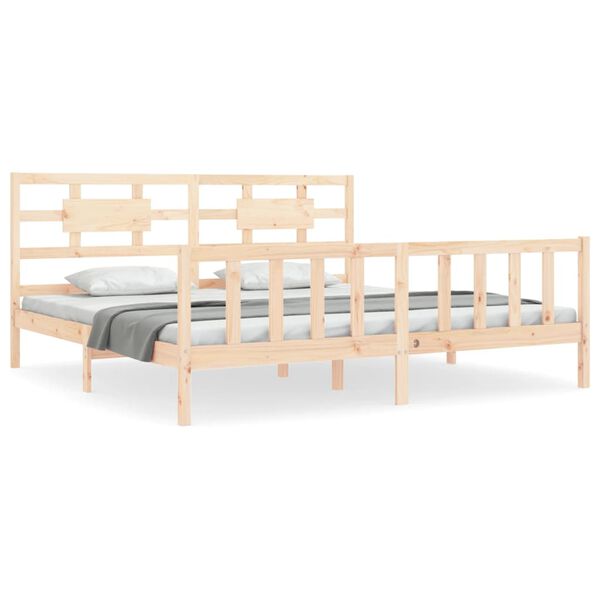 vidaXL Bed Frame without Mattress Super King Size Solid Wood Pine