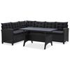 vidaXL Outdoor Furniture Sets Black Poly Rattan