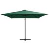 vidaXL Cantilever Garden Parasol with LED lights and Steel Pole 250x250 cm Green