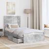 vidaXL Storage Bed Concrete Grey 90 x 190 cm Engineered Wood