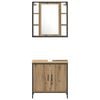 vidaXL Bathroom Vanity Units with Shelf 3 pcs Brown Engineered wood
